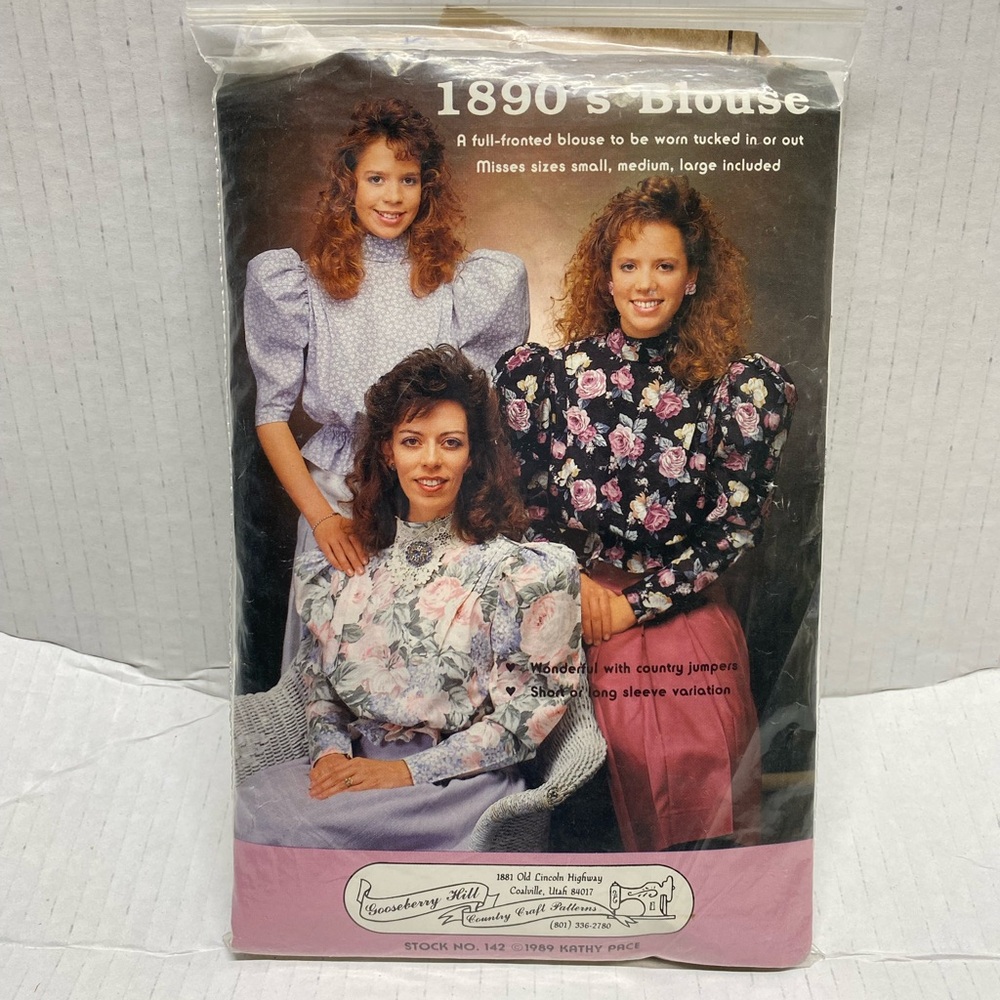 * 1890's blouse Women's Blouse sewing pattern cut & used misses small - large